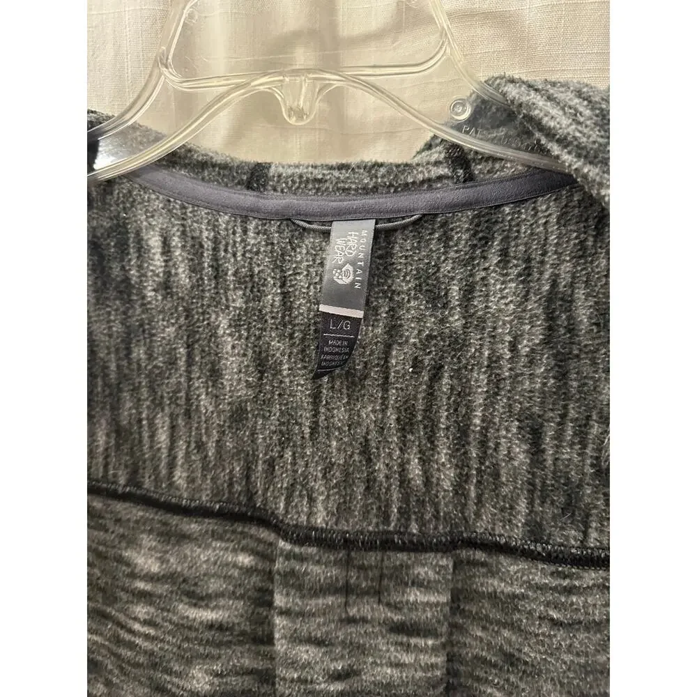 Mountain Hardwear Womens Fleece Hoodie Jacket Snap Buttons Heather Gray Large - Picture 5 of 11